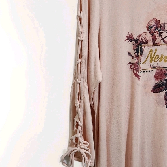 Cato Est 1948 Women's XL Pink 3/4 Lace Up Sleeve Tunic New York Lightweight - Picture 4 of 7